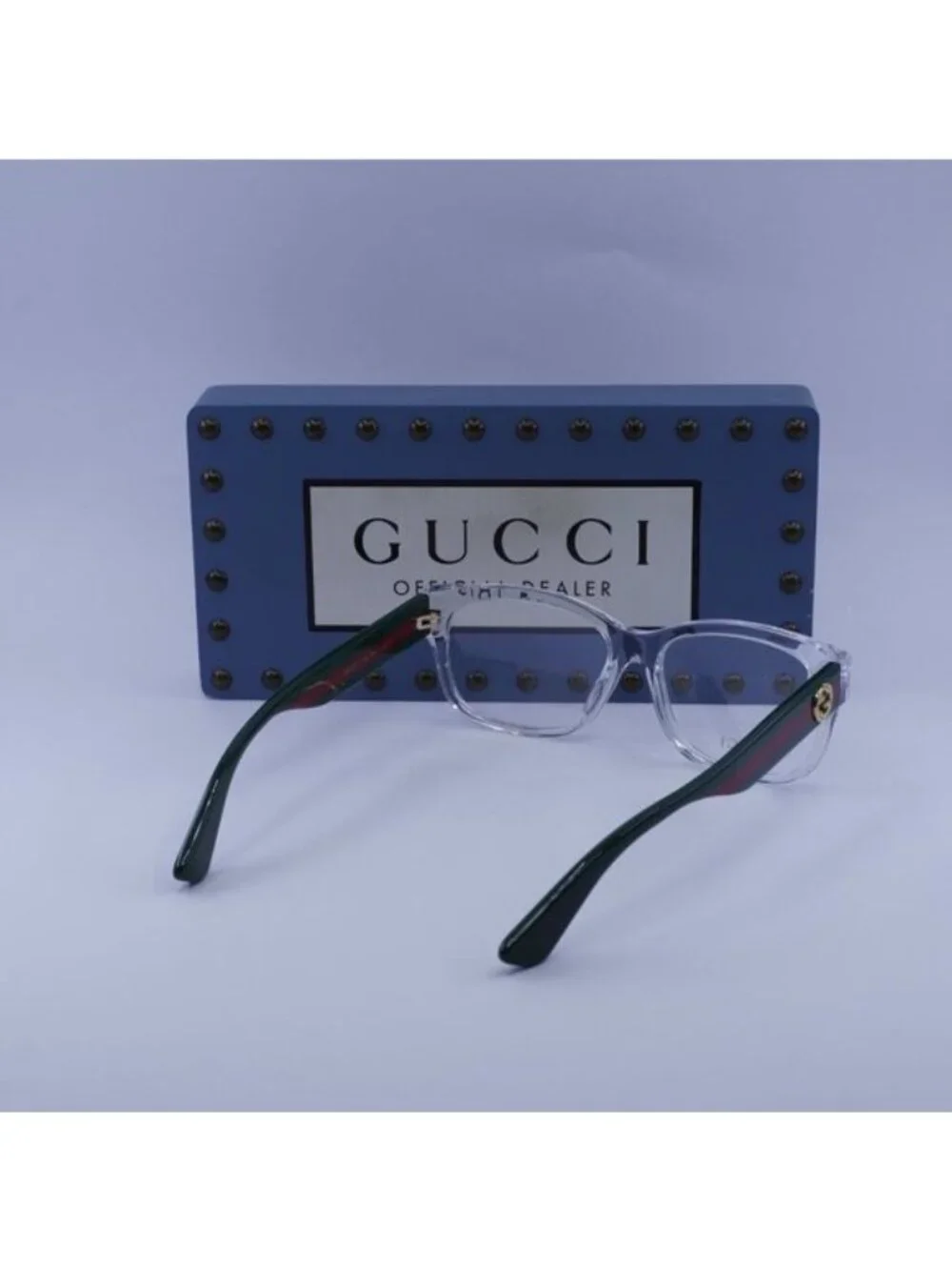 Gucci GG0278O 016 Rectangle Eyeglasses 55mm - Crystal/Green/Red